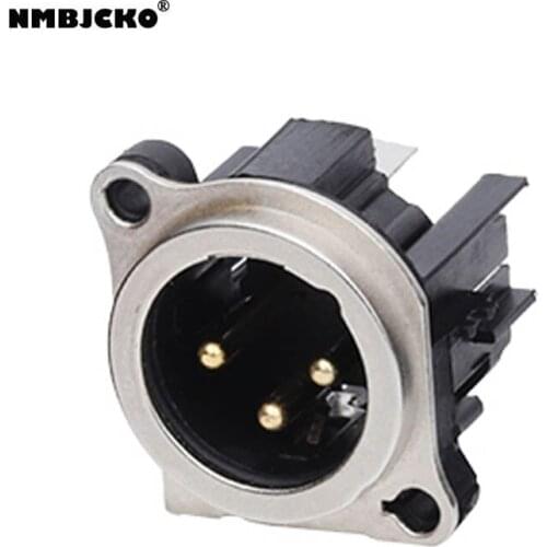 High quality 200pcs/lot XLR 3-Pin male Metal Panel Mount Chassis Microphone Mic Jack Audio socket a210