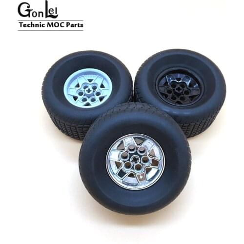 High-Tech Wheels 18450 Tyre 81.6x44 R & 56908 Wheel Hub 43.2x26 Racing Batpod MOC Building Blocks Brick DIY Toys Parts
