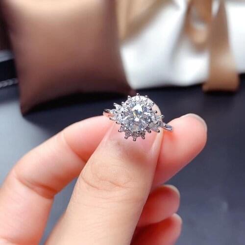 2020 new crackling moissanite ring for women jewelry engagement ring for wedding 925 silver gold plated birthday gift