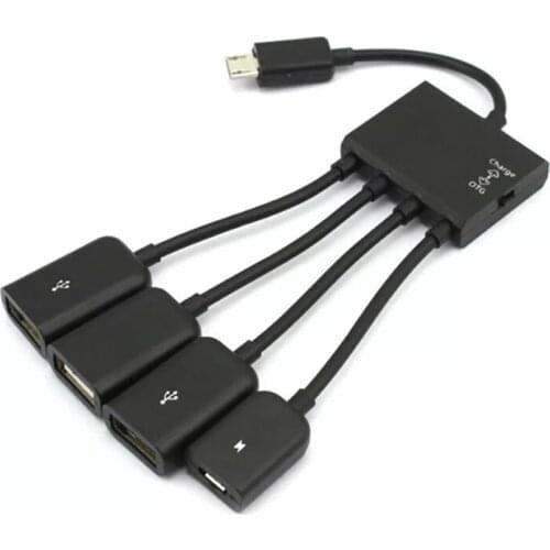 1pc High Quality 4 Port Micro USB for Android Tablet Computer PC Power Charging OTG Hub Cable Connector Spliter