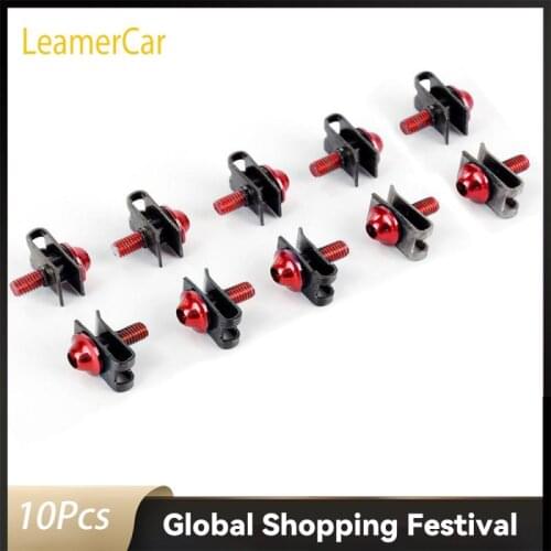 10pcs Aluminium M5 Fairing Bolts Fastener Clips Screw Nuts For Motorcycle Auto Replacement Parts Automobiles Accessories