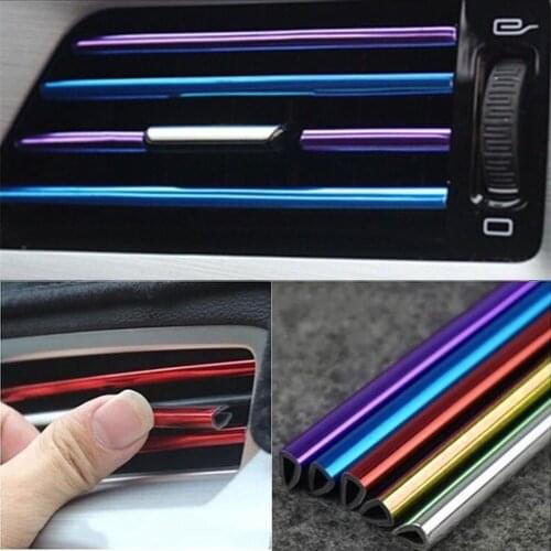 10Pcs 20cm Universal Car Air Conditioner Outlet Decorative U Shape Moulding Trim Strips Decor Car Styling Interior Accessories