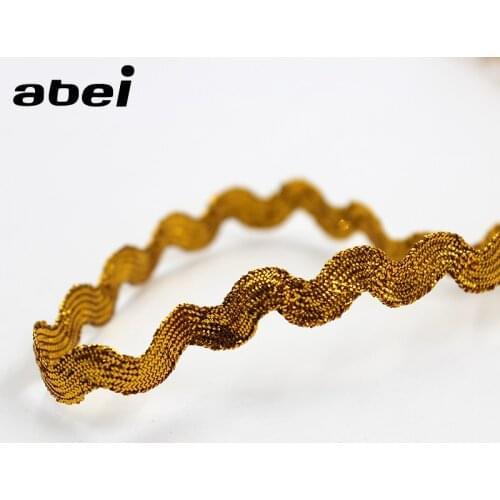 10yards/lot 5mm Knitted Gold S lace ribbon for Cosplay Stage Performance DIY Wedding Crafts Bags Clothes Webbing Garment Tape