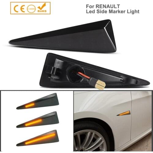2Pcs Dynamic LED Front Fender Side Marker Light Turn Signal Lamp For Renault Megane Espace Scenic Thalia Avantime Wind Vel Satis