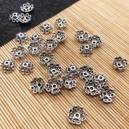 20pcs 11x11x5mm Antique Silver Color Bead Caps for Jewelry Making DIY Jewelry Findings, Bracelet Anklet Necklace Accessories