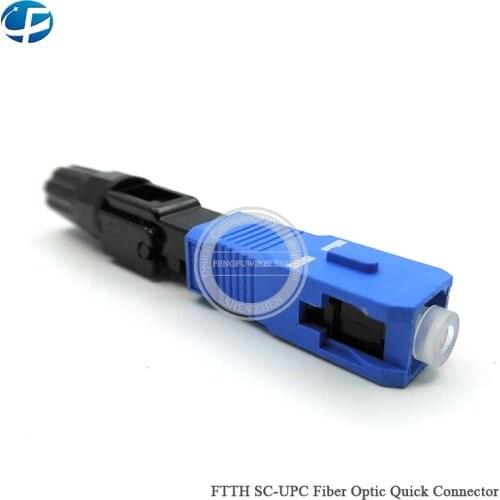 300PCS/lot SC UPC Fast Connector Single Mode FTTH BLUE Connector Fiber Optic Embedded upc Quick connector