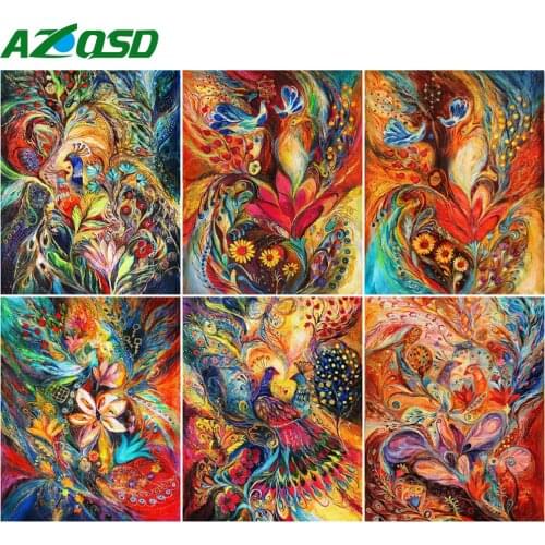 AZQSD Oil Painting By Numbers Canvas Animal Home Decoration DIY Coloring By Numbers Peacock Abstract Art Handpainted Gift