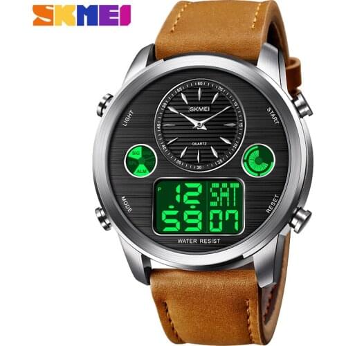 SKMEI Watch Men Top Luxury Brand Leather Waterproof Quartz Wristwatches Military Sport Men’s Watches Date reloj hombre