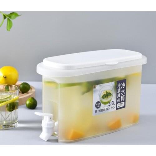 3.5L Refrigerator Fruit Teapot With Faucet Summer Household Lemonade Bottle Large Capacity Ice Water Cool Bucket Home Drinkware