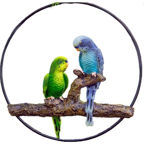 WU CHEN LONG Garden Simulation Parrot Statue Resin Crafts Animal Bird Arts Sculpture Garden Courtyard Pendant Decoration R2979