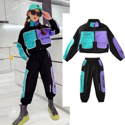 Jazz Dance Costumes For Girls Red Bodysuit Stage Outfits Children Hip Hop Costume Kids Street Dance Performance Clothes DQS2694