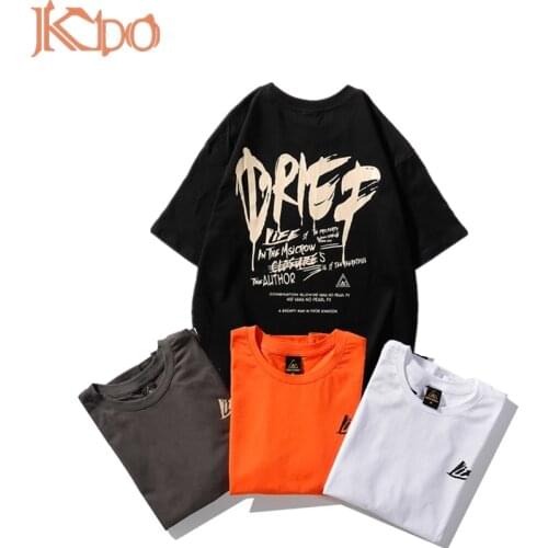 2020 Summer T-Shirt Short Sleeve Loose Casual Male Tops Oversized O Neck Japanese Tshirt Cotton XL XXL XXXL Black White Orange