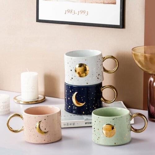 Personalized Fashion Ceramic Coffee Mug Star Couple Cup 300ML/400ML Creative Gift, Exquiste Assorted Color