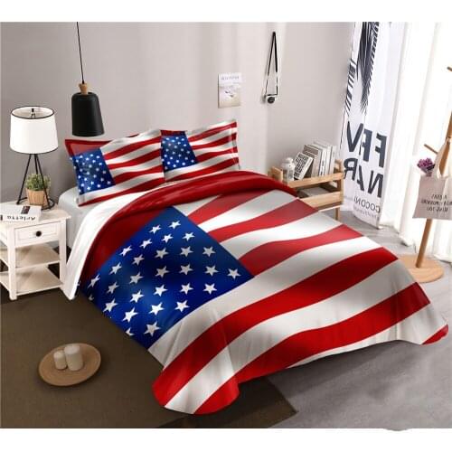 American Flag British Flag Quilt Cover Polyester 2/3piece Bedding Set with Pillowcases of Mi Ziqi Room Decoration Duvet Cover
