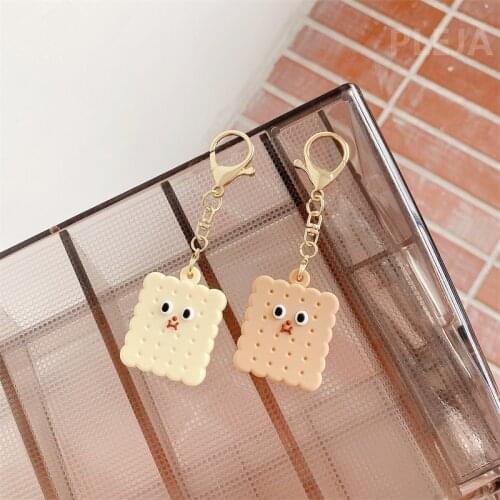 For Apple AirTags Cute Cookies Soft Silicone Protective Loop Case For Airtag Locator Tracker Anti-lost Keychain Cartoon Cover