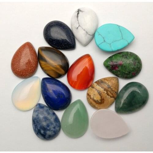 Fashion Natural stone cab cabochon mixed 25x18MM water drop Teardrop for jewelry making beads parts 20Pcs/lot Free shipping