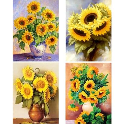 5D DIY Diamond Embroidery Sunflowers 5D DIY Diamond Painting flower Cross Stitch Kit Mosaic Rhinestone Garden Home Decor Gifts