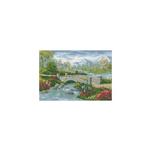 Riolis 1078 Village Bridge Needlework,For Embroidery,DIY 14CT Unprinted Arts Cross stitch kits Set Cross-Stitching Home Decor