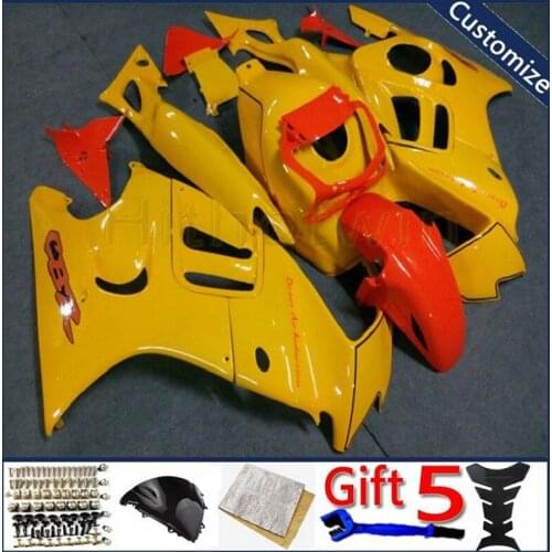 Custom motorcycle cowl For CBR600F3 1997 1998 CBR600 F3 97 98 ABS plastic motor Fairing kit yellow orange
