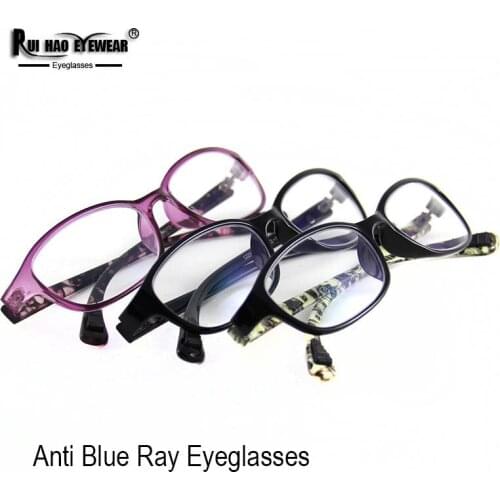 Unisex Anti Blue Ray Eyeglasses Super Light Glasses Frame Plano Resin Lense Computer Spectacles Rui Hao Eyewear