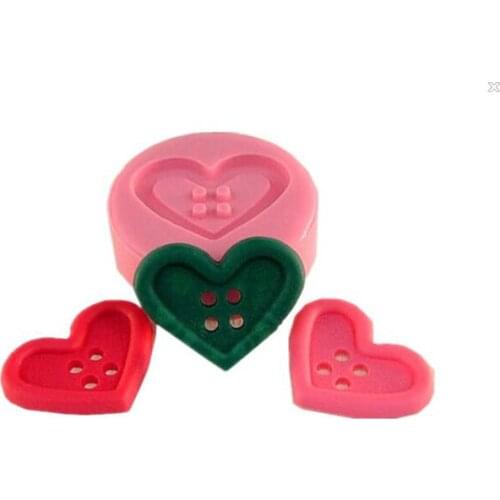 Wholesale DIY 2015 beautiful heart button shaped fondant molds wholesale chocolate silicon mold fondant Cake decoration mold