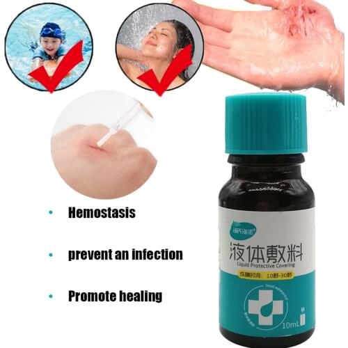 5pcs 10ml Liquid Bandage Medical Disinfecting Adhesive Hemostasis Medical Bandage for Small Cut Wounds Healing