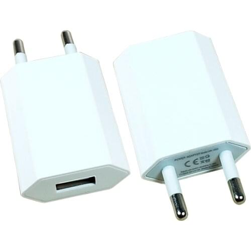 EU Plug socket USB Charger 5V 1A iPhone X 8 7 iPad Wall Charger for Samsung S9 Xiaomi mi 8 Huawei Mobile Phone white FZ-P-01