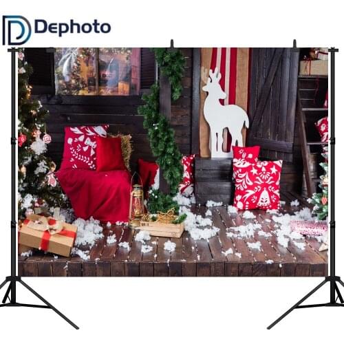 Dephoto Christmas Decoration Wooden House Snowflake Photography Backgrounds Customized Photographic Backdrops For Photo Studio
