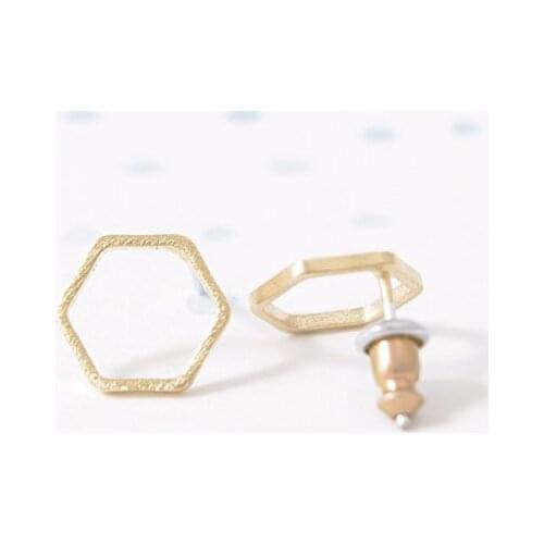 SMJEL Fashion Jewelry New Punk Hexagon Stud Earrings for Women Simple Geometry Earings Pendients Party Gifts S043