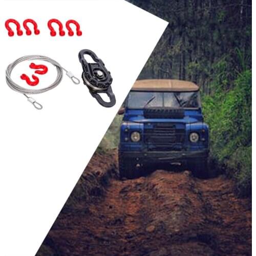 3 in 1 Rescue Equipment Winch Snatch Block D-Ring Shackle Hook Tow Chain for Traxxas TRX4 Hsp Redcat Rc4Wd Tamiya Axial SCX10 D9