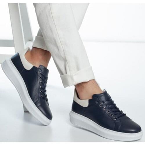 Tezcan Hakiki Deri 7660 Lacivert Deri Erkek Spor Ayakkabı Yeni Sezon Türk Malı Hızlı Kargo Tüm Kıyafetlere Uygun Tasarım Kalite