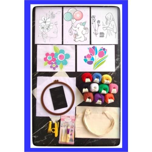 Cloth Gift Bag 10 Grain 50 Grams Diva Cotton Corded Punch Embroidery Set Punch Embroidery Kit Punch Hobi2