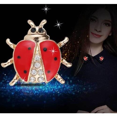 Korean version of high-end oil-studded seven-star ladybug animal pin insect clothing collar pin female jewelry brooch