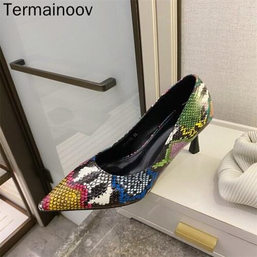 Termainoov Women Pumps High Heels Womens Fashion Stiletto Sexy High Heeled Shoes Mixcolor Sexy Dress Shoes
