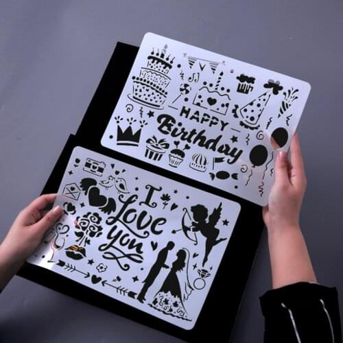 1 Sheet 20.8*29cm Christmas Hollow Stencil DIY Wall Layering Painting Template Decor Scrapbook Diary Coloring Embossing Reusable