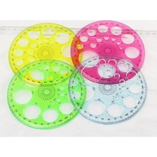 1 Pcs Stationery 360 Degree Round Ruler Transparent Circle Office School Drafting Supply Protractor Modern Master Template