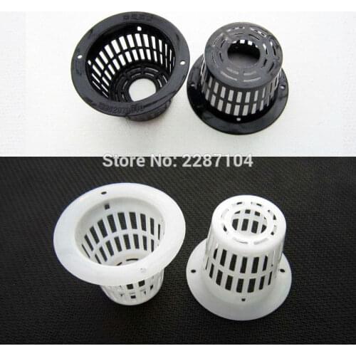10pc Black White Mesh Pot Net Cup Basket Hydroponic Aeroponic Plant Organic Vegetable Grow Clone Cloning Seed Germinate C 1-3/4"