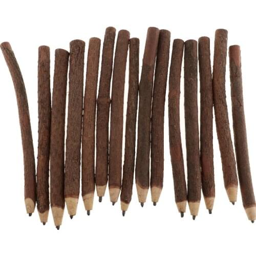 15pcs Shabby Chic Wooden Pencil Branch and Twig Graphite Pencil Crafts Writing Tool Decorative Stationery Novelty Gift