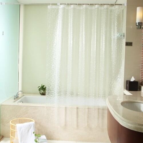 180cm, 200cm Bathroom Partition Curtain Waterproof Mildew Shower Curtain Luxury Transparent Thicken EVA For Home Hotel Apartment