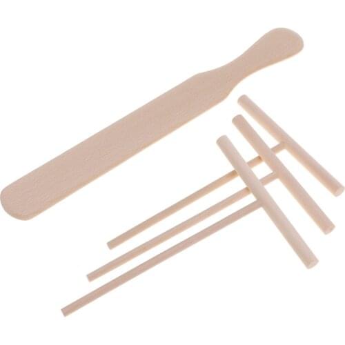 4pcs Pancake Cooking Utensils Wooden Crepe Spreader and Spatula Tortilla Rake Batter Spreading Tools(1pc Beechwood Spatula + 3pc