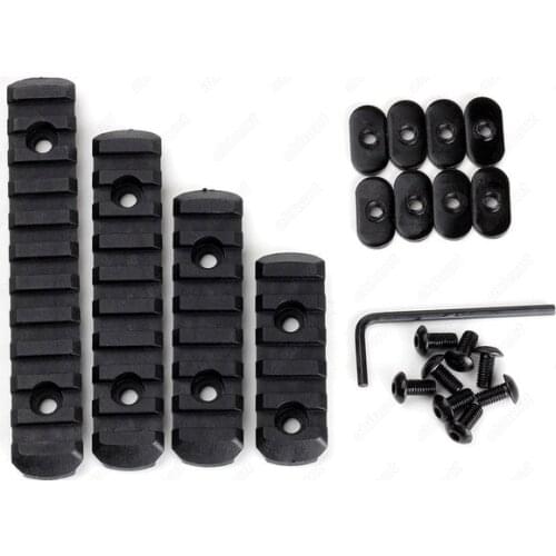Pack of 4 pcs Tactical AR 15 Rifle Airsoft Polymer Picatinny Rail For MOE Handguard Compatible with Fashlight Laser sc