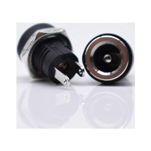 500Pcs 3A 12v For DC Power Supply Jack Socket Female Panel Mount Connector 5.5mm 2.1mm Plug Adapter 2 Terminal Types 5.5*2.1