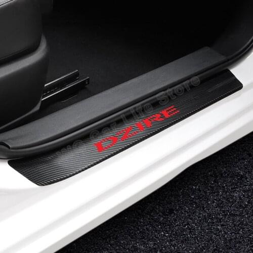 Car Stickers For Suzuki Dzire Auto Door Scuff Plate Cover Protector Carbon Fiber Car Threshold Sticker