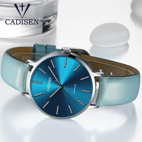 2021 New CADISEN Casual Quartz Thin Ladies Watches Luxury Brand Fashion Ladies Leather Strap Watch Ultra-Thin Waterproof Watches