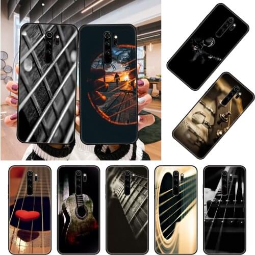 Phone Case For Xiaomi Redmi Note 8 8T 7 7A 9 9A 9S 8A 4 5 6 Pro Black Cover Back Tpu Prime Soft Hoesjes Art Shell Music Guitar