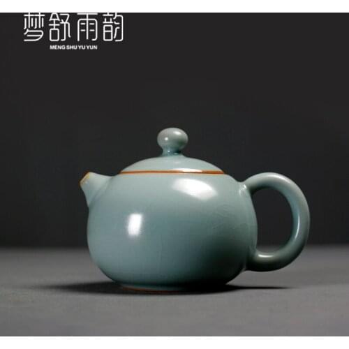 Flower Filter Teapot Kettle Handle Ceramic Chinese Green Tea Pot Porcelain Strainer Te Verde Chino Kitchen Teaware DL60CH