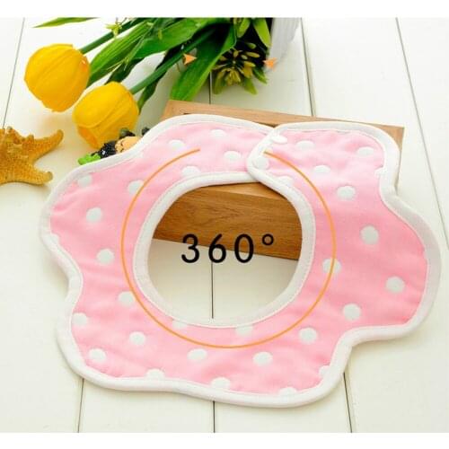 360 Degree Rotation Baby Bibs 6 Layers Gauze Soft Newborn Infant Saliva Towel Baby Kids Bibs Bandana Burp Cloths