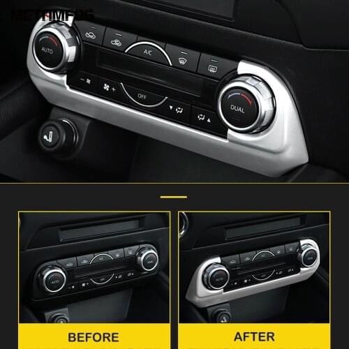 For Mazda CX5 CX-5 KF 2017 2018 Carbon Fiber Air Conditioner Adjustment Control Switch Button Cover Trim Interior Accessories