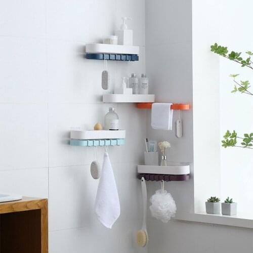 Double layer Spin Bathroom Storage Holder Rack Organizer kitchen Shelf Tray Stand No Drilling Shelf For Wall Household Item