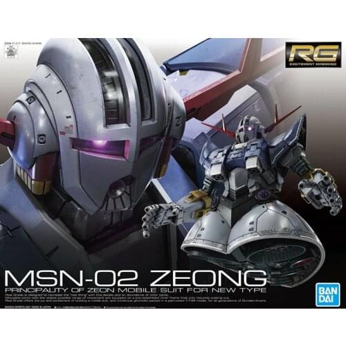 Original Bandai Gundam Model RG 1/144 MSN-02 ZEONG Char Mobile Kids Toys